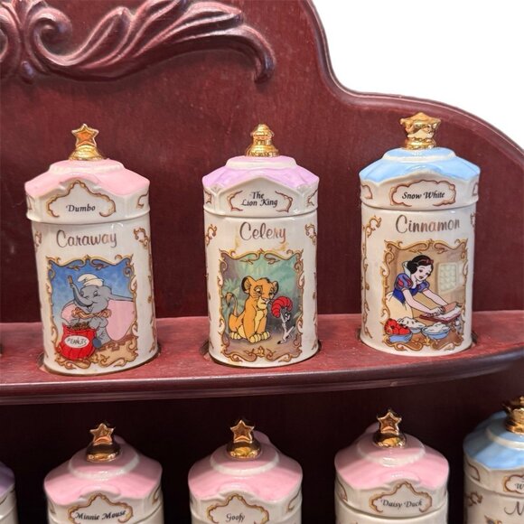 Walt Disney Spice Jar Set Lenox 1995 Salt Pepper Shakers EUC Vintage 26 Set - Picture 7 of 16